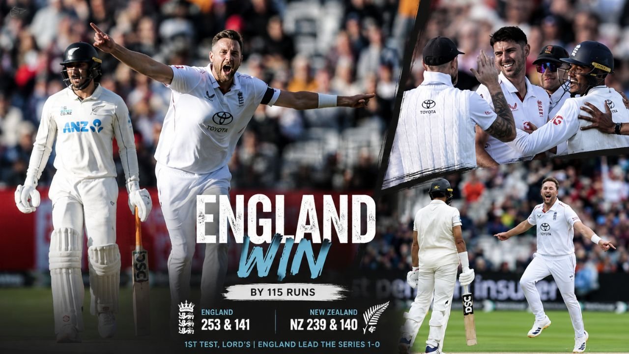 England pulled off a five–test series against New Zealand at Lord’s