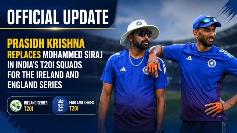 Prasidh Krishna Replaces Mohammed Siraj for Ireland and England T20Is