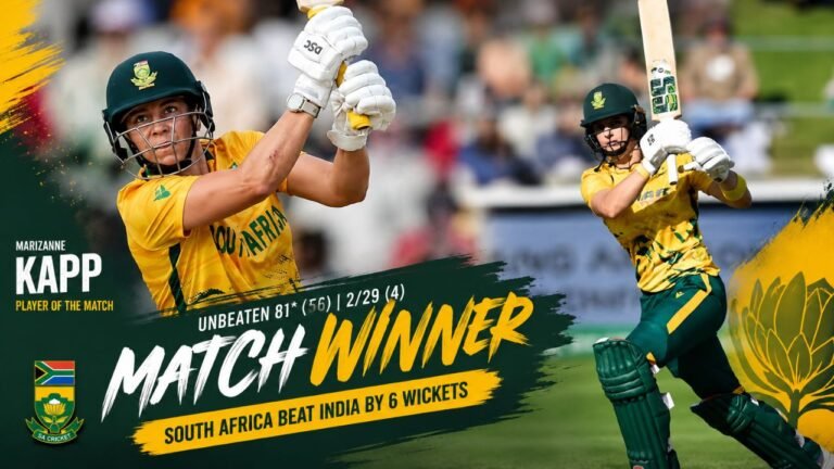 Kapp’s Unbeaten 81 Powers South Africa to Crucial Win Over India in Women’s T20 World Cup