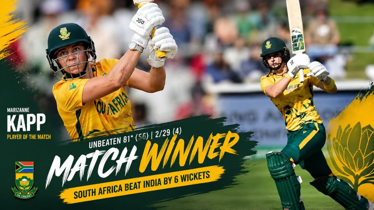 Kapp’s Unbeaten 81 Powers South Africa to Crucial Win Over India in Women’s T20 World Cup