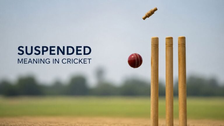 Suspended Meaning in Cricket: Definition, Rules, Reasons & Examples